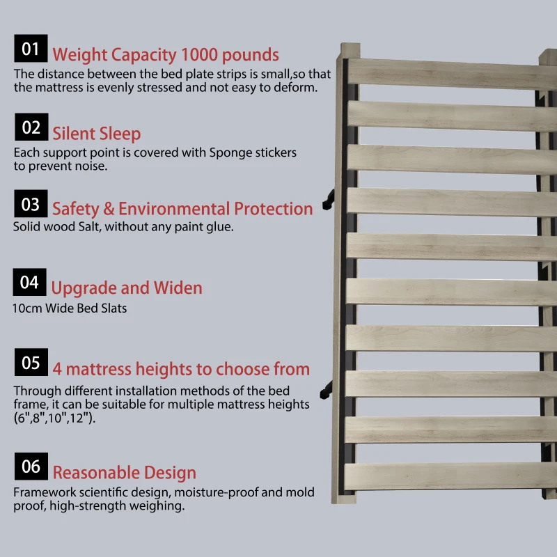 King Size Upholstered Bed with Oversized Padded Backrest, Solid Wood Frame, Adjustable Mattress Heights, 96.5" L x 86" W x 43.5" H, Beige