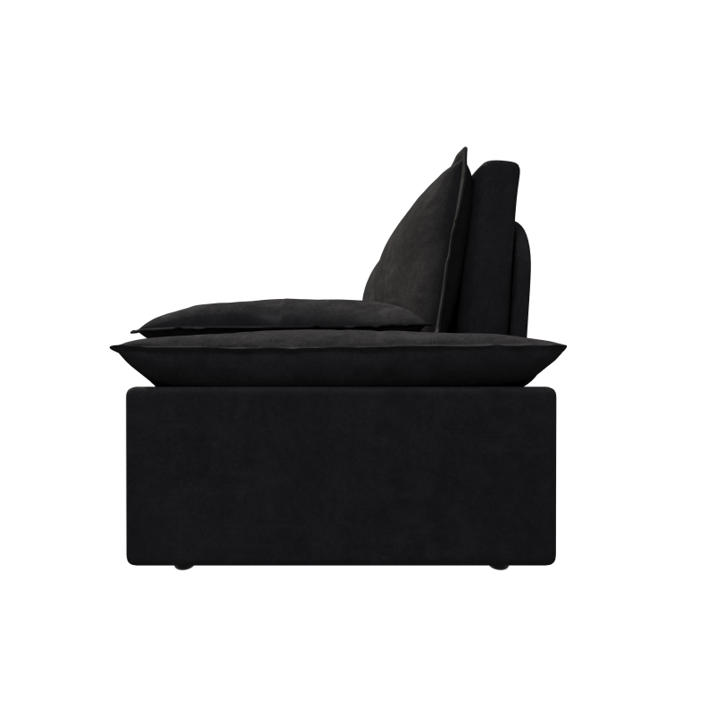 70" 3-in-1 Convertible Sleeper Sofa with 2 Soft Pillows, Multi-Functional Velvet Loveseat Bed, 70" L x 33" W x 36" H, Black