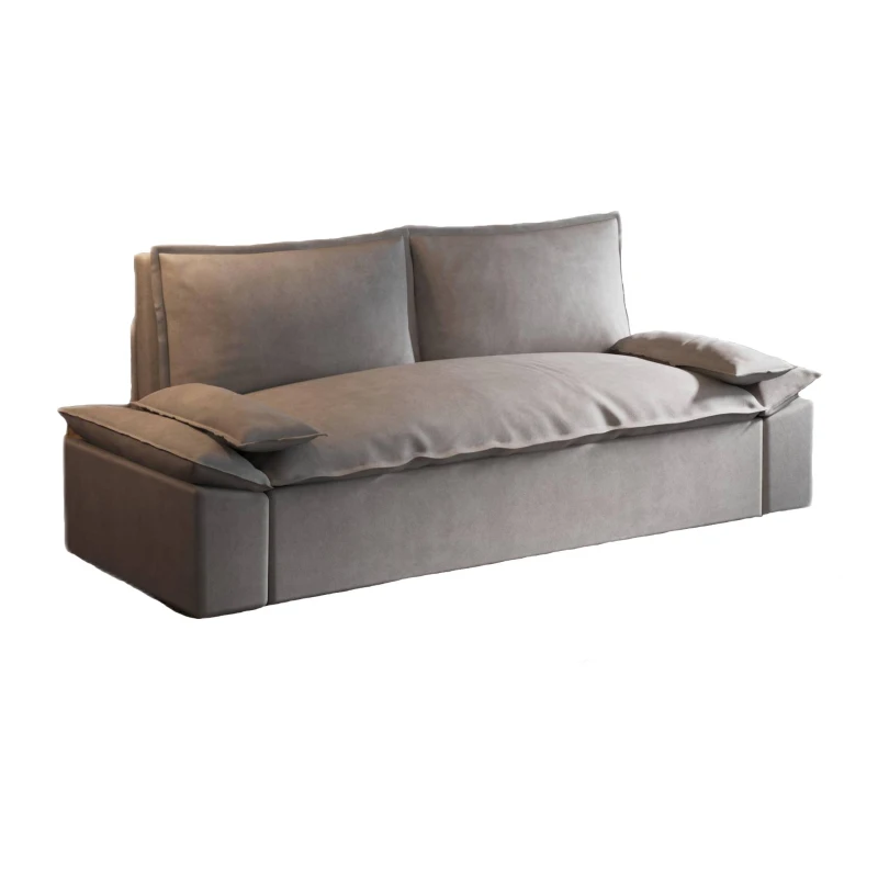 70" 3-in-1 Convertible Sleeper Sofa with 2 Soft Pillows, Multi-Functional Velvet Loveseat Bed, 70" L x 33" W x 36" H, Grey