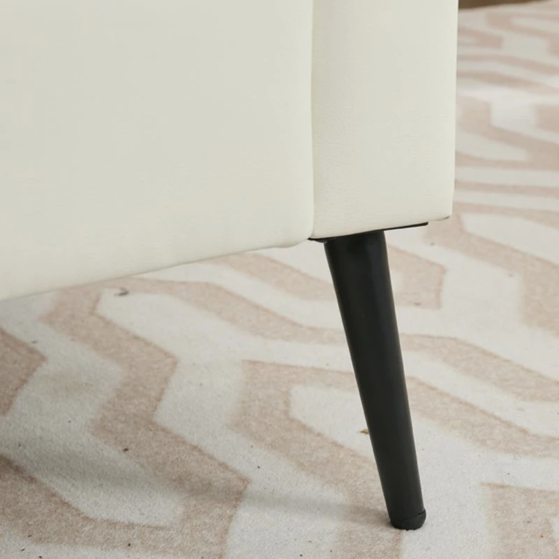 Leather Upholstered Sofa Chair of Nordic Retro Light Luxury for Living Room and Bedroom, Single Casual Sofa, 31.5" L x 26" W x 31.5" H, Cream White