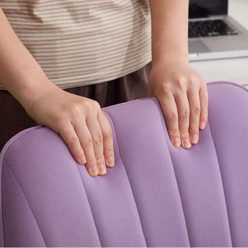 Adjustable Ergonomic Swivel Chair with Memory Foam Cushion and Lumbar Support, Office Chair with Silver Base, 25" L x 23" W x 38" H, Lilac