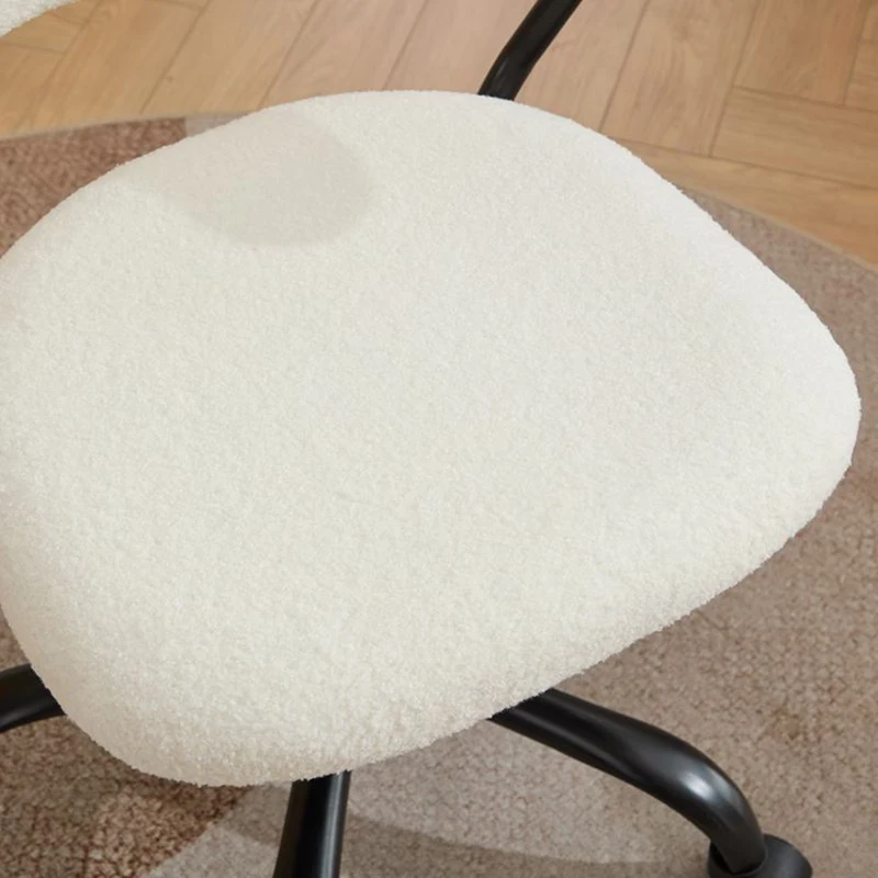 Height Adjustable Computer Chair with 360° Rotating Wheels, Ergonomic Backrest and Armrests, 26.5" L x 22" W x 33.5" H, White