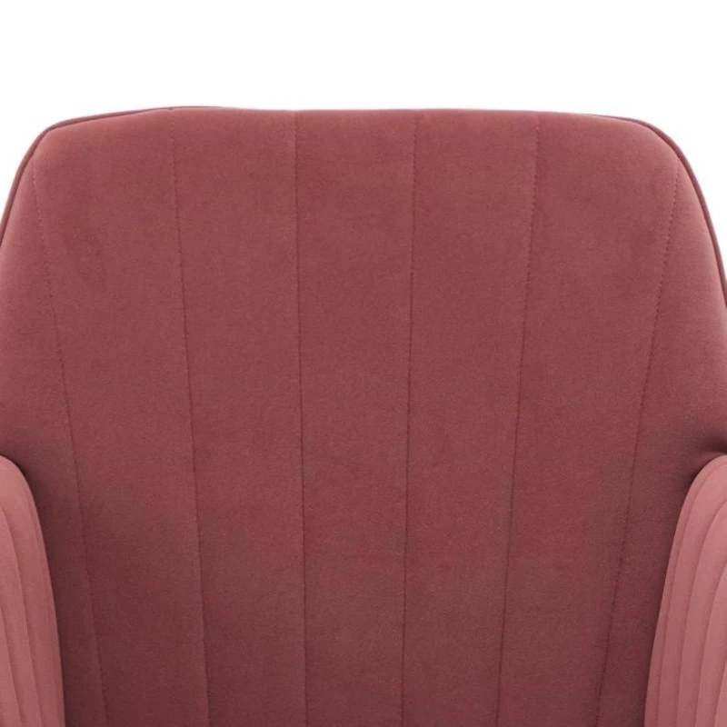 Ergonomic Adjustable Swivel Chair with Velvet Cushion and Lumbar Support, Office Chair with Golden Base, 25" L x 23" W x 38" H, Rose Red