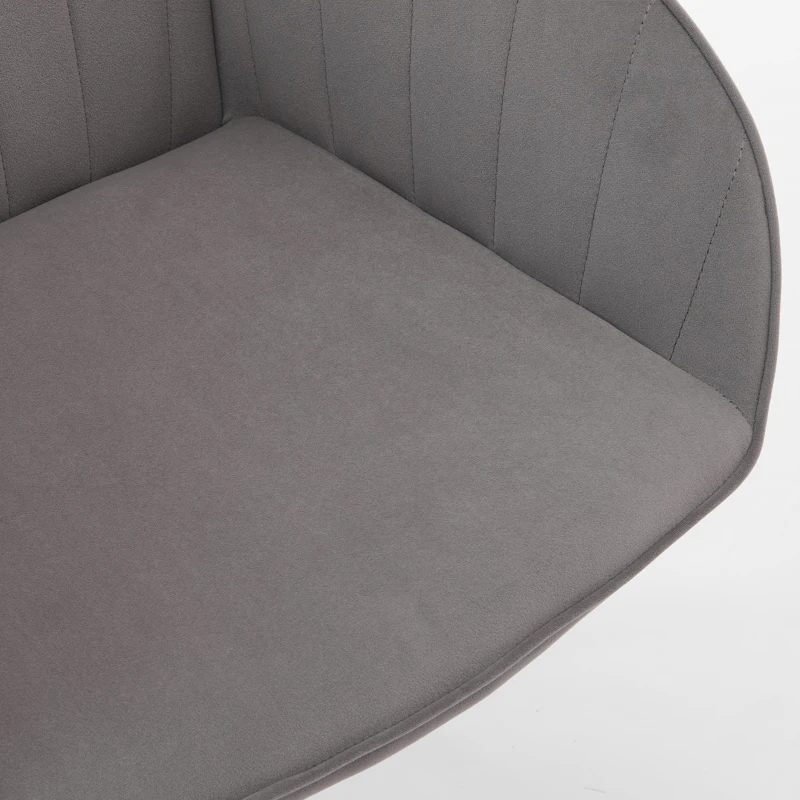 Adjustable Swivel Chair with Memory Foam Cushion and Lumbar Support, Ergonomic Office Chair with Golden Base, 25" L x 23" W x 38" H, Gray