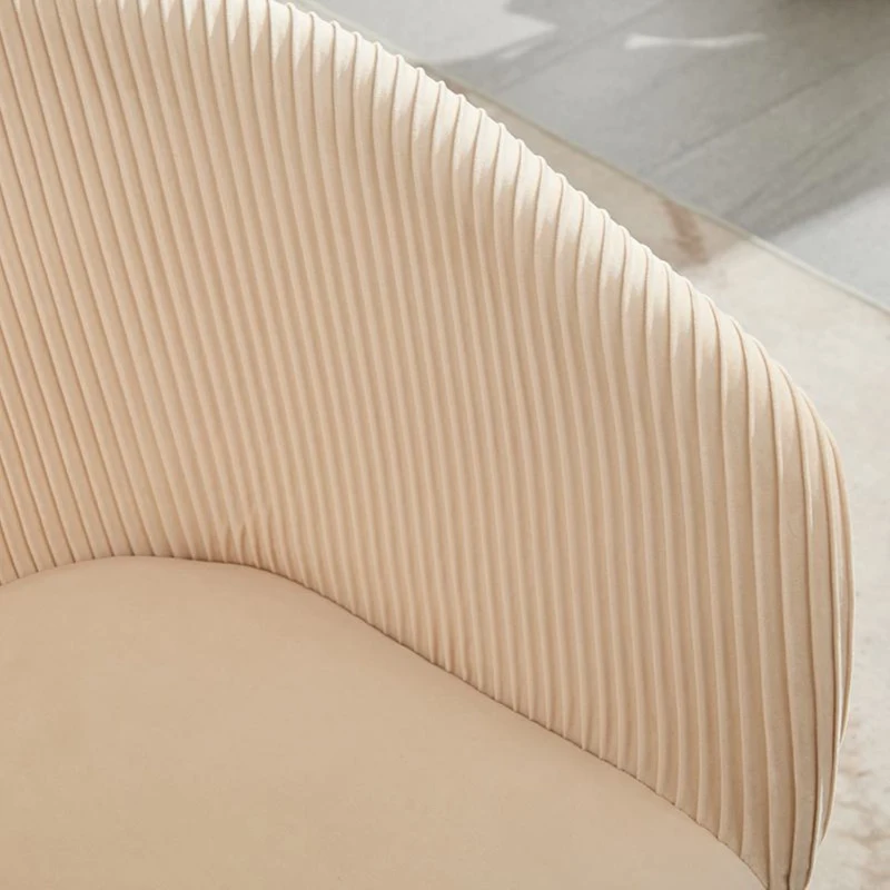 Modern Velvet Dining Chair with Armrests, Cushioned Bucket Seat, Ergonomic Design, 23" L x 22" W x 30" H, Creamy White