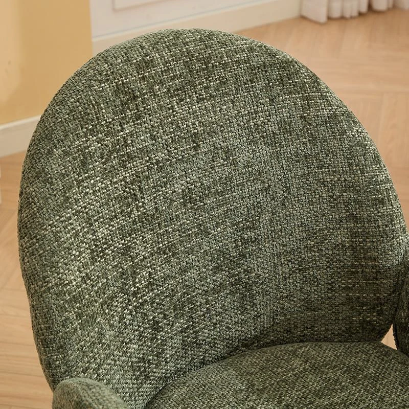 Rotating Office Chair with High Backrest and Circular Armrests, Ergonomic Design, Wide Seat, 25.5" L x 25" W x 39" H, Green