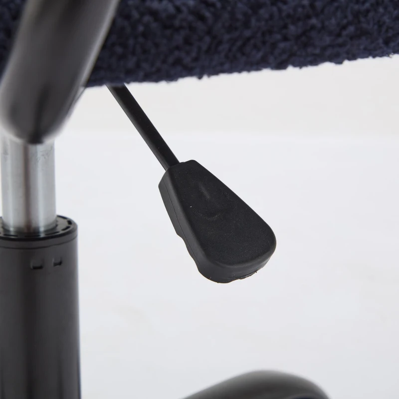 Height Adjustable Computer Chair with 360° Rotating Wheels, Ergonomic Backrest Support and Armrests, 26.5" L x 22" W x 33.5" H, Blue