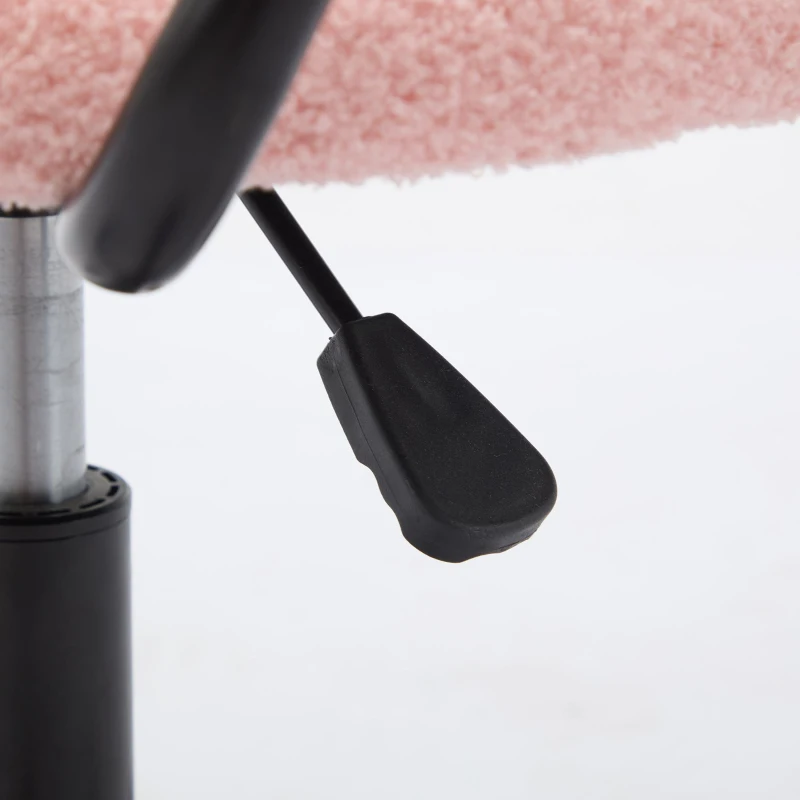 Height Adjustable Computer Chair with 360° Rotating Wheels, Ergonomic Backrest Support and Armrests, 26.5" L x 22" W x 33.5" H, Pink