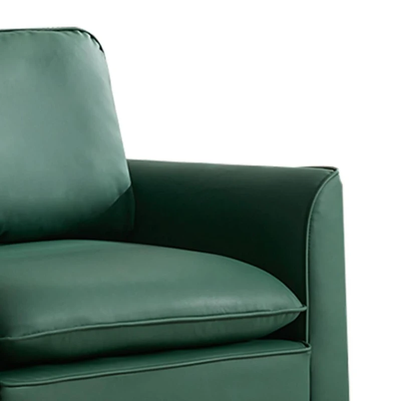Leather Upholstered Sofa Chair of Nordic Retro Light Luxury for Living Room and Bedroom, Single Casual Sofa, 31.5" L x 26" W x 31.5" H, Green