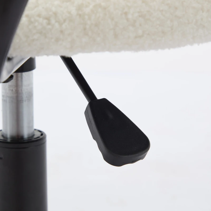 Height Adjustable Computer Chair with 360° Rotating Wheels, Ergonomic Backrest and Armrests, 26.5" L x 22" W x 33.5" H, White