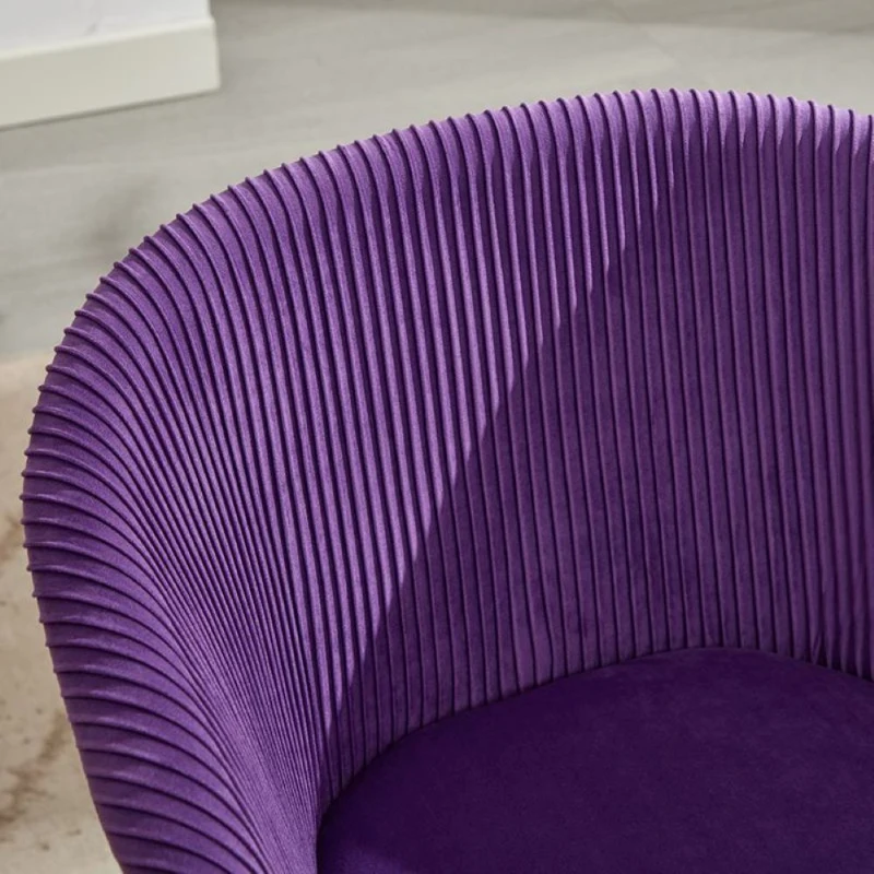 Modern Velvet Dining Chair with Armrests, Cushioned Bucket Seat, Ergonomic Design, 23" L x 22" W x 30" H, Purple