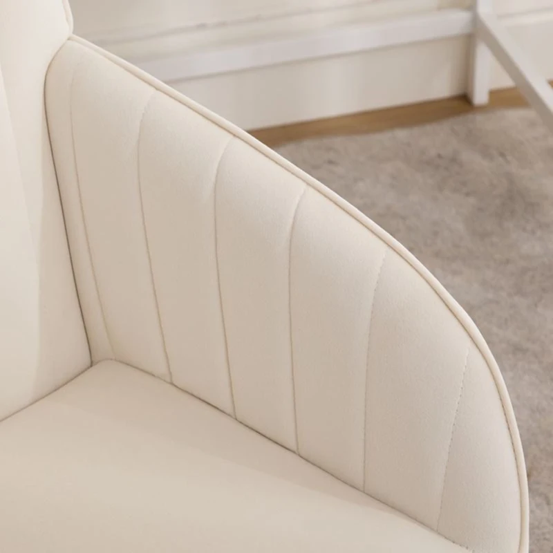 Adjustable Ergonomic Swivel Chair with Velvet Cushion and Lumbar Support, Office Chair with Golden Base, 25" L x 23" W x 38" H, Beige
