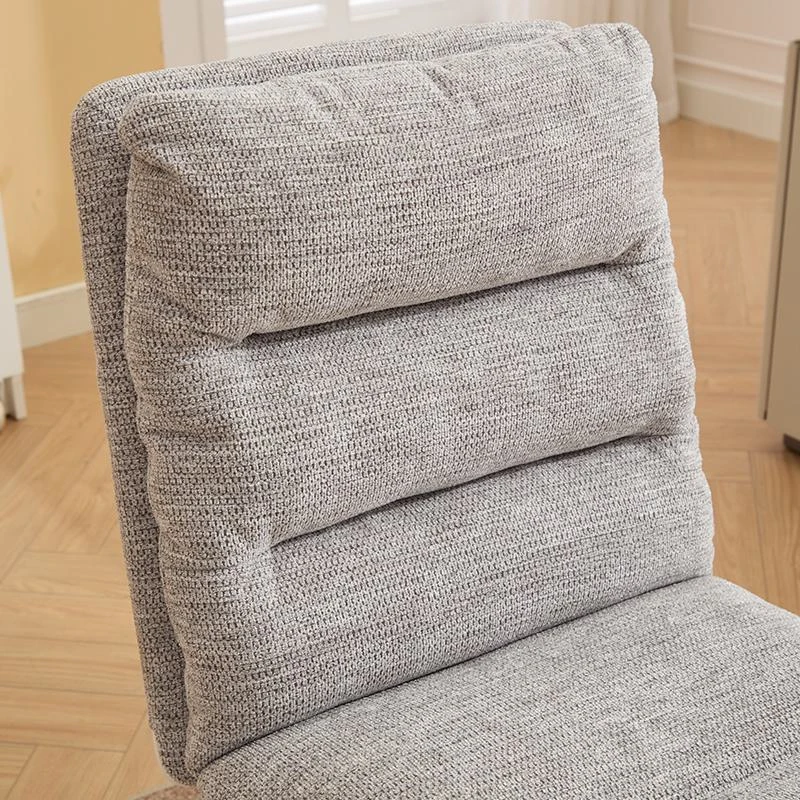 Armless Office Chair with Wheels and Fabric Cushions, Adjustable Height and Tilt, Ergonomic Design, 22" L x 21.5" W x 41" H, Grey