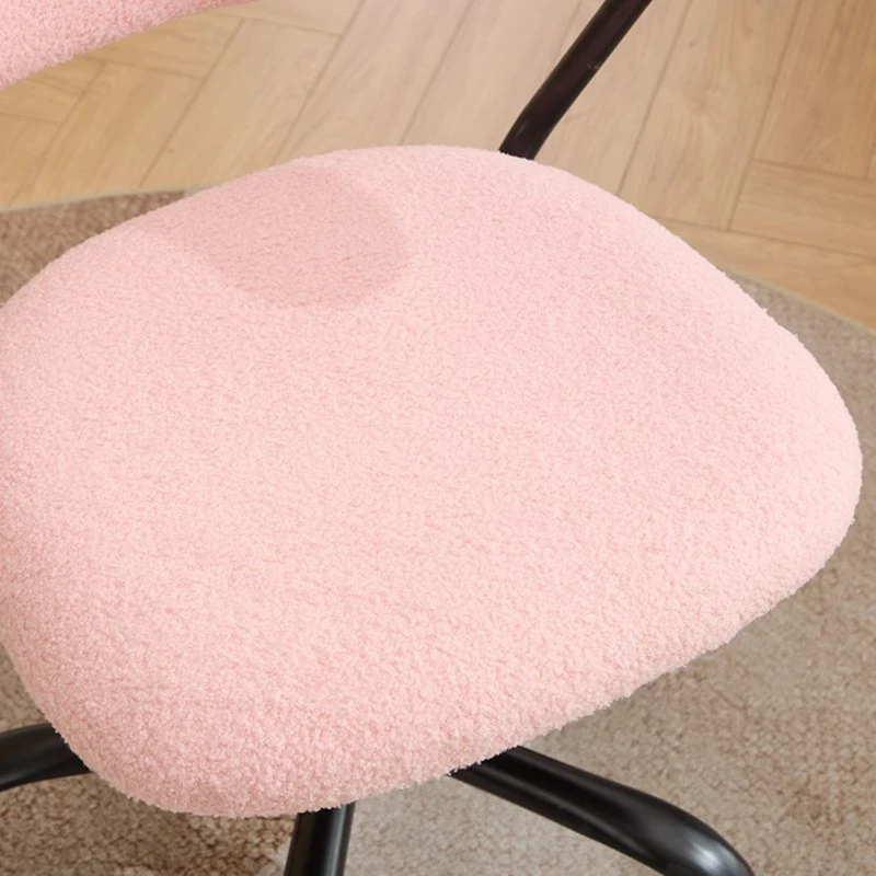Height Adjustable Computer Chair with 360° Rotating Wheels, Ergonomic Backrest Support and Armrests, 26.5" L x 22" W x 33.5" H, Pink