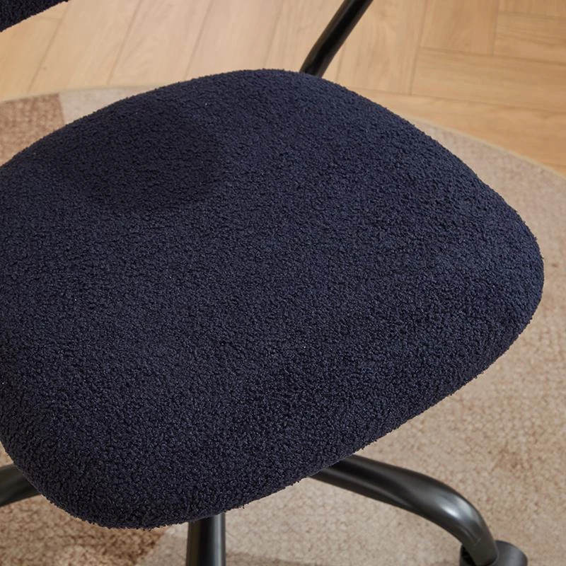 Height Adjustable Computer Chair with 360° Rotating Wheels, Ergonomic Backrest Support and Armrests, 26.5" L x 22" W x 33.5" H, Blue