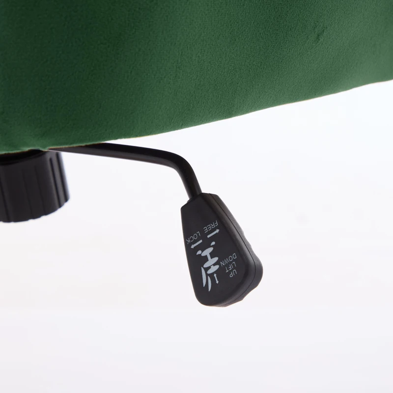 Adjustable Swivel Chair with Memory Foam Cushion and Lumbar Support, Ergonomic Office Chair with Golden Base, 24.5" L x 23.5" W x 37.5" H, Green