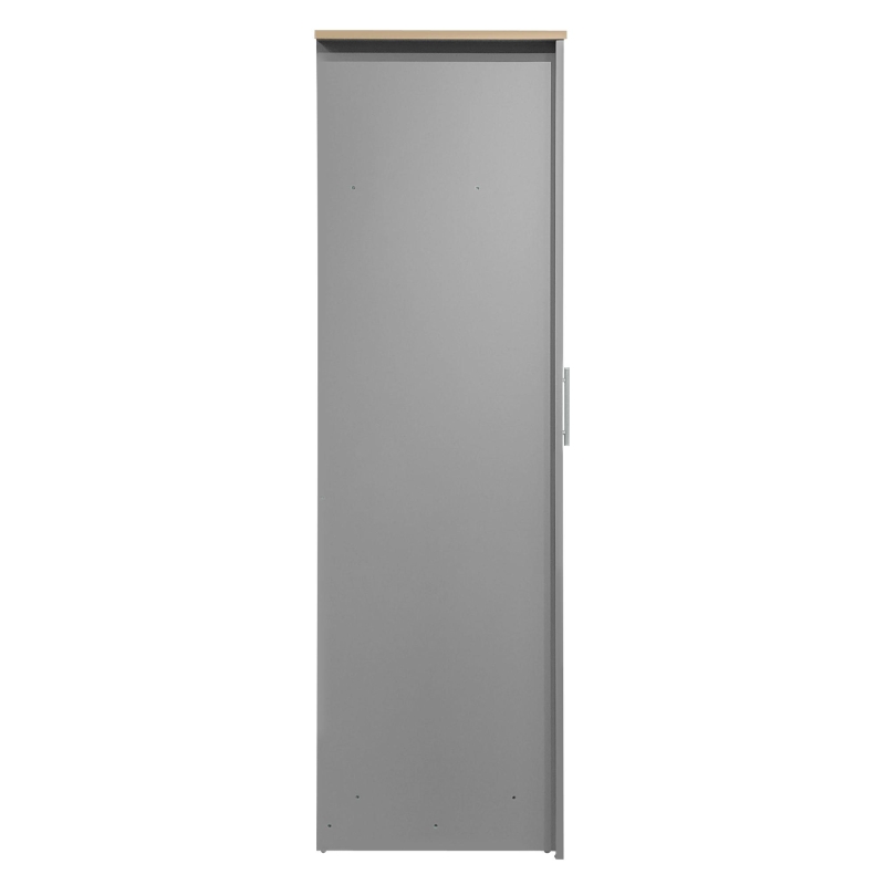 3 Door Storage Wardrobe with Cabinets, 2 Hanging Rods, and Drawers, 47" L x 20" W x 68" H, Gray