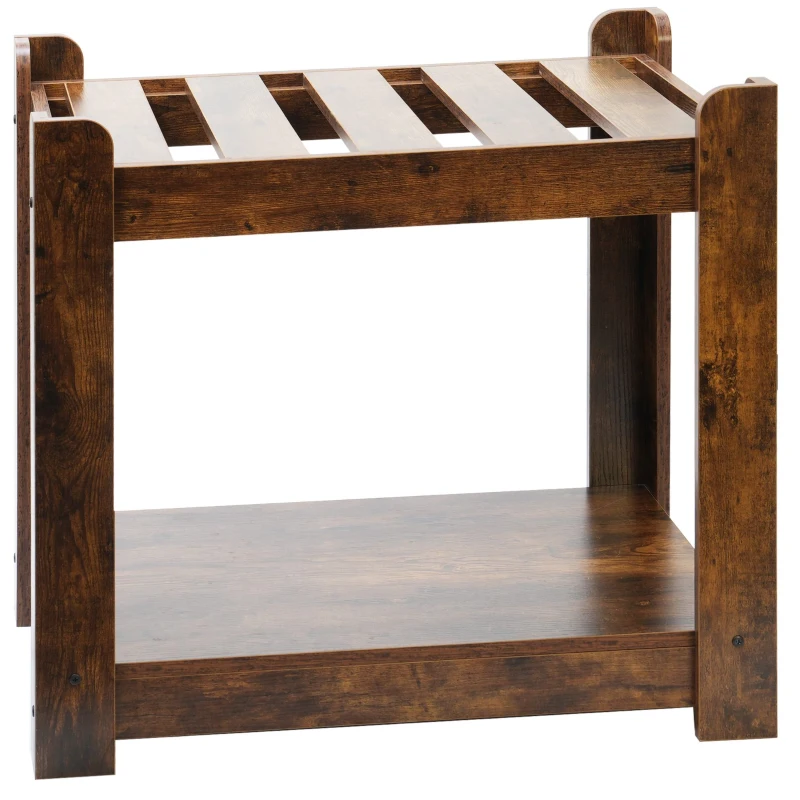 Multi-Level Window Perch Seat with Cushion and Scratch Pad, Indoor Pet Bunk Bed with Removable Step, 47.5" L x 20" W x 25.5" H, Vintage