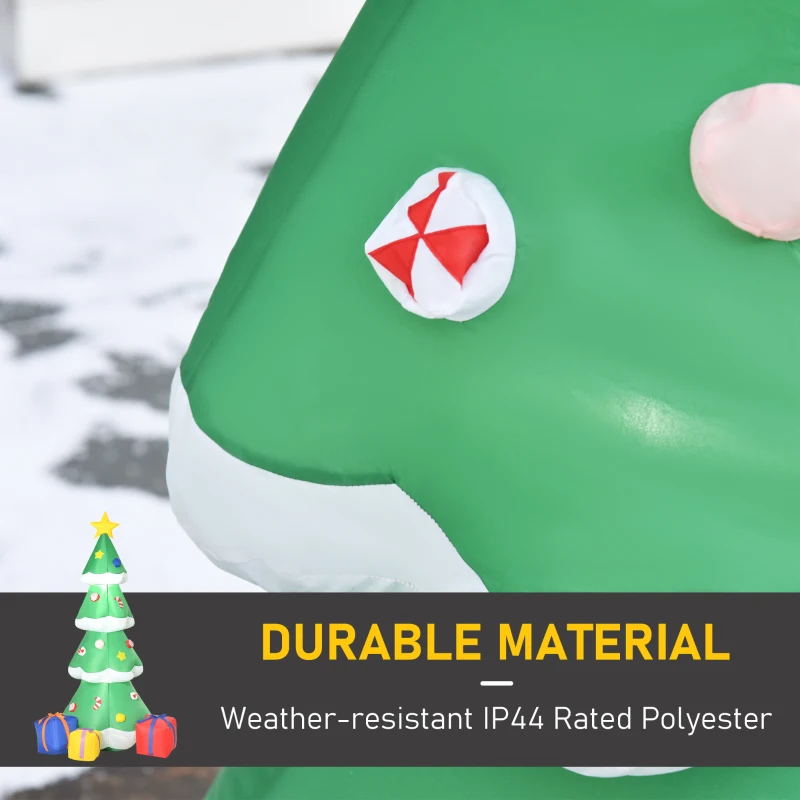 HOMCOM 6ft Inflatable Christmas Tree Decorations with Presents, Outdoor Blow-Up Yard Christmas Decor with LED Lights Display