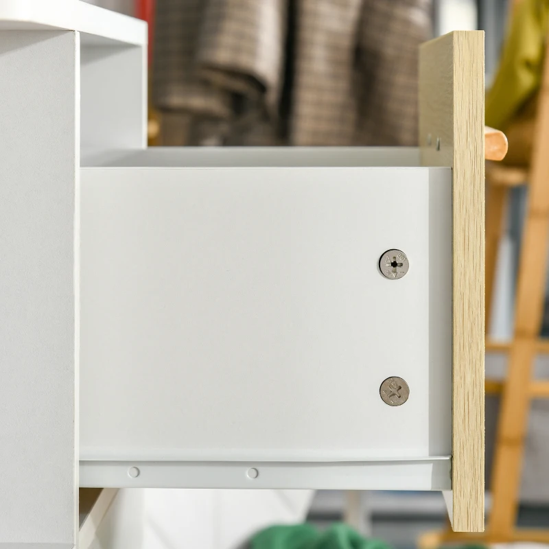 HOMCOM Floor Storage Cabinet with 3 Drawers & 3 Shelves Free Standing Drawer Chest, Sideboard Storage Organizer for Living Room Office