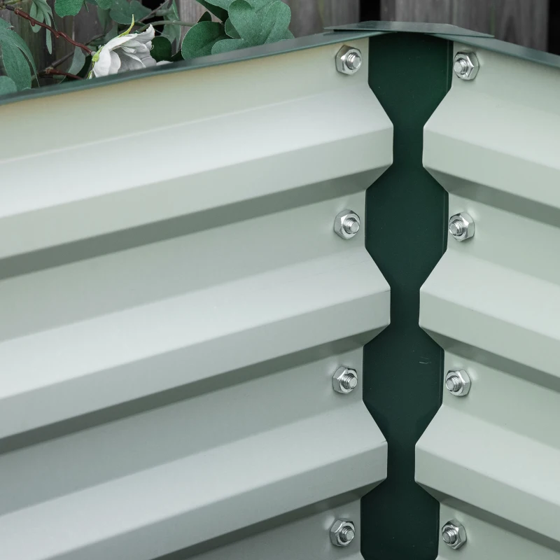 Outsunny Galvanized Raised Garden Bed, Set of 2 Metal Planter Box with Open Bottom, All-Weather Steel Frame, Rust-Resistant, Easy-to-assemble, for Growing Vegetables, Flowers, Green