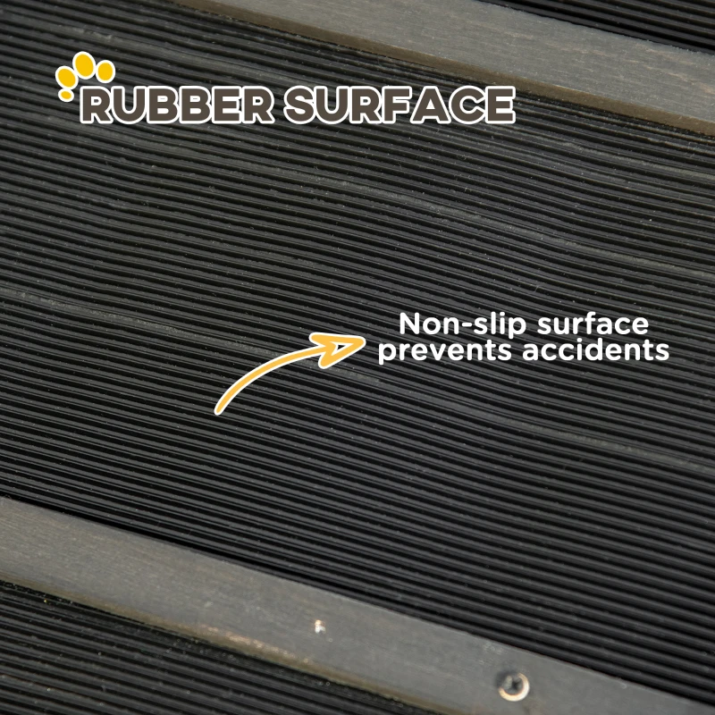 PawHut Folding Dog Ramp, 65 Inches Portable Pet Ramp with Carry Handle, Non-Slip Rubber Ramp for Cars Trucks and SUVs, Black