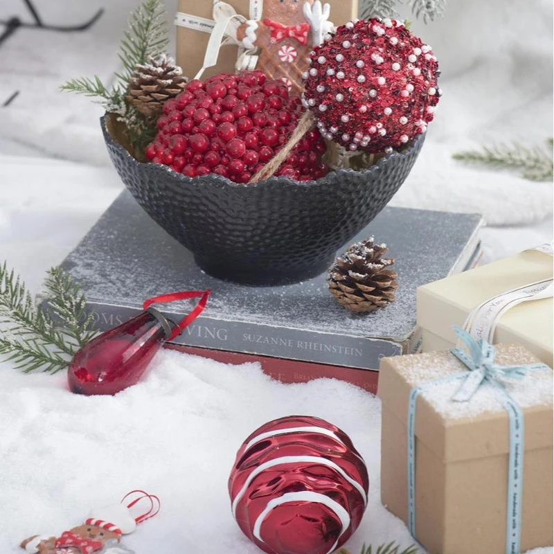 Set of 12 Glass Tear Drop Christmas Ornaments, Decorative Hanging Holiday Party Decor, 2" L x 2" W x 4" H, Red