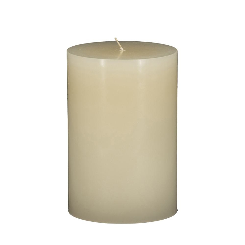 Set of 2 Eco-Friendly Unscented Soy Wax Pillar Candles, Biodegradable Decorative Candles, 4" L x 4" W x 6" H, Ivory