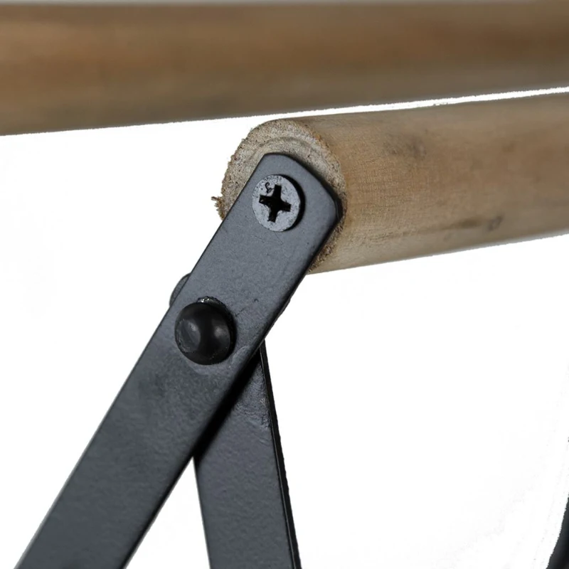 Vintage Farmhouse Charm Wall-Mounted Laundry Rack with Accordion Design, 3 Wooden Bars, 5 Hooks, for Towels and Delicates, Black Brown