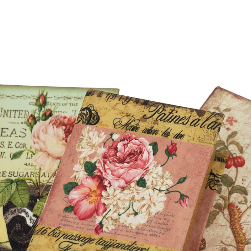 Set of 4 Elegant Design Decorative Book Boxes with Flowers, Butterflies, 4" L x 2" W x 5.5" H, Multicolor