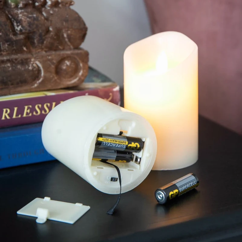 Set of 3 LED Candles with Realistic Flickering Effect, Remote Timer, Safe and Durable, Paraffin Wax