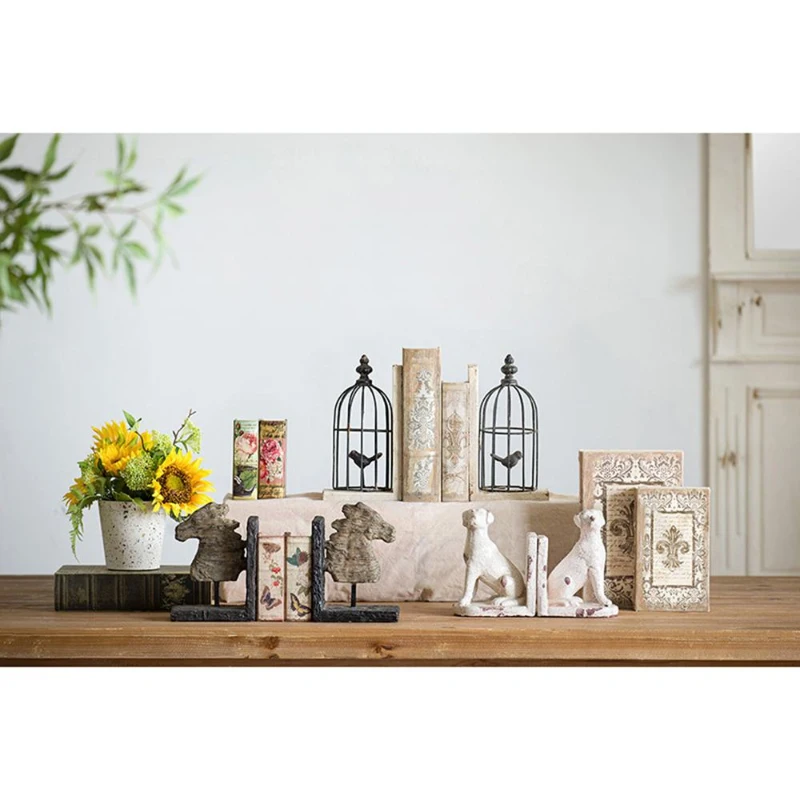 Set of 4 Elegant Design Decorative Book Boxes with Flowers, Butterflies, 4" L x 2" W x 5.5" H, Multicolor