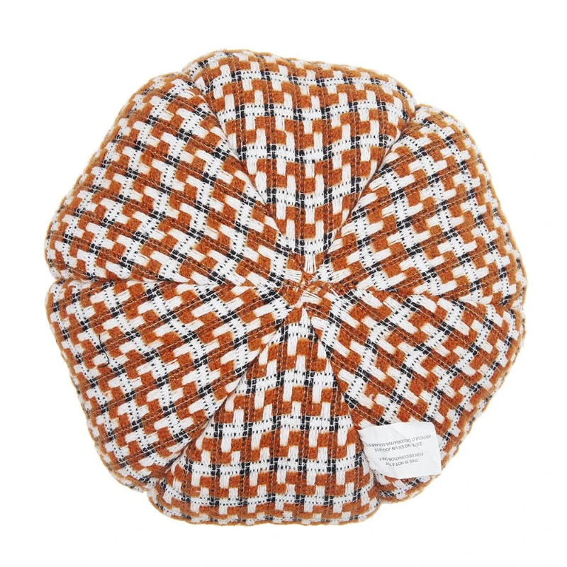 Set of 2 Fabric Pumpkin Ornaments Table Decorations, Fall Harvest and Thanksgiving Decor, 10&quot; L x 10&quot; W x 9.5&quot; H, Orange Multicolor