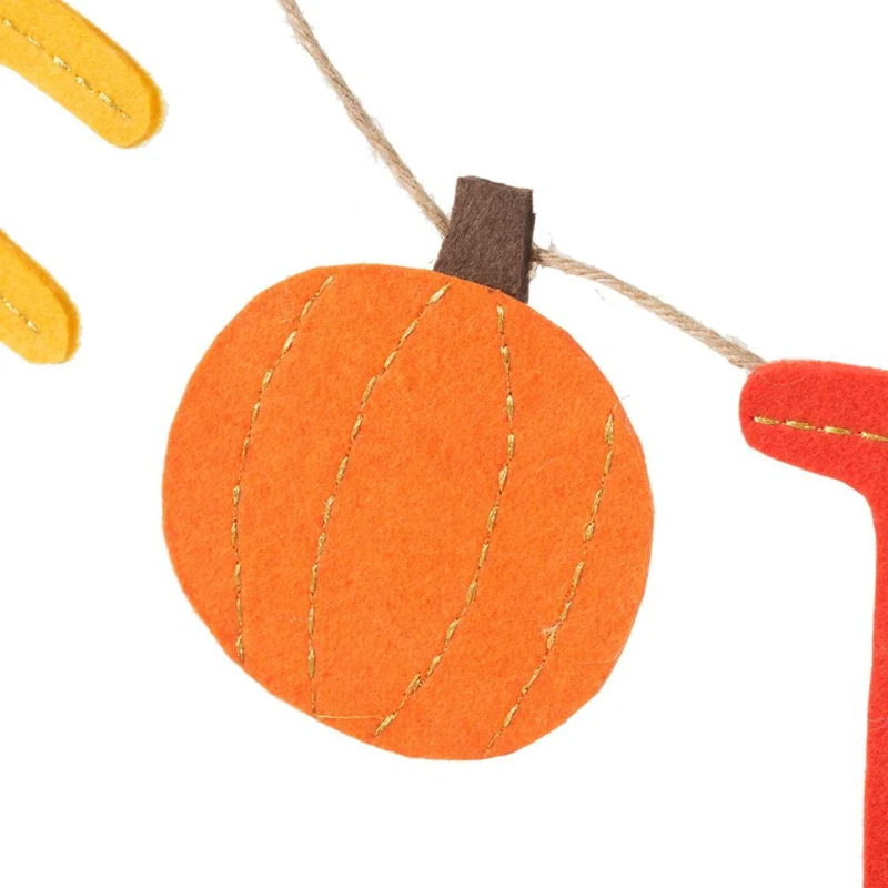 Set of 2 Colorful Give Thanks Banners Home Decorations, Fall Festival and Thanksgiving Decor, 68" L x 5" W x 0.1" H, Orange Multicolor