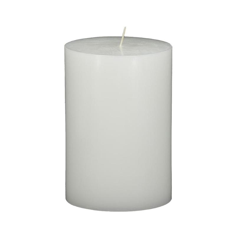 Set of 2 Eco-Friendly Unscented Soy Wax Pillar Candles, Biodegradable Decorations, 4" L x 4" W x 6" H, White
