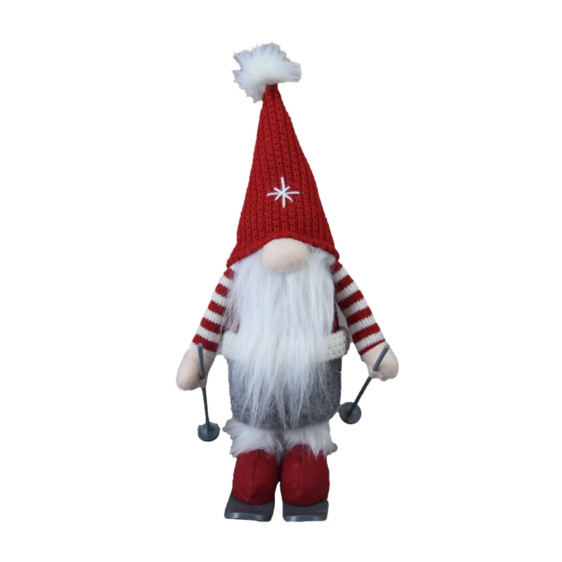 2 Piece Christmas Gnomes Decorations with Whimsical Design, Holiday Table Ornaments, 6" L x 4.5" W x 15" H, Multicolor