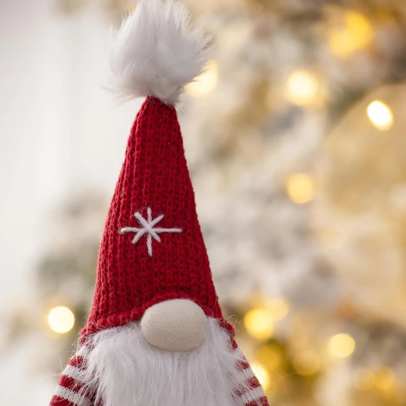 2 Piece Christmas Gnomes Decorations with Whimsical Design, Holiday Table Ornaments, 6" L x 4.5" W x 15" H, Multicolor