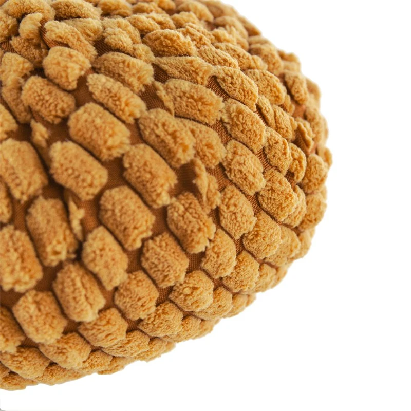 Set of 2 Chenille Weighted Pumpkin Ornaments, for Holiday Harvest, Fall Festival, and Thanksgiving Decor, 6.5" L x 6.5" W x 6" H, Orange