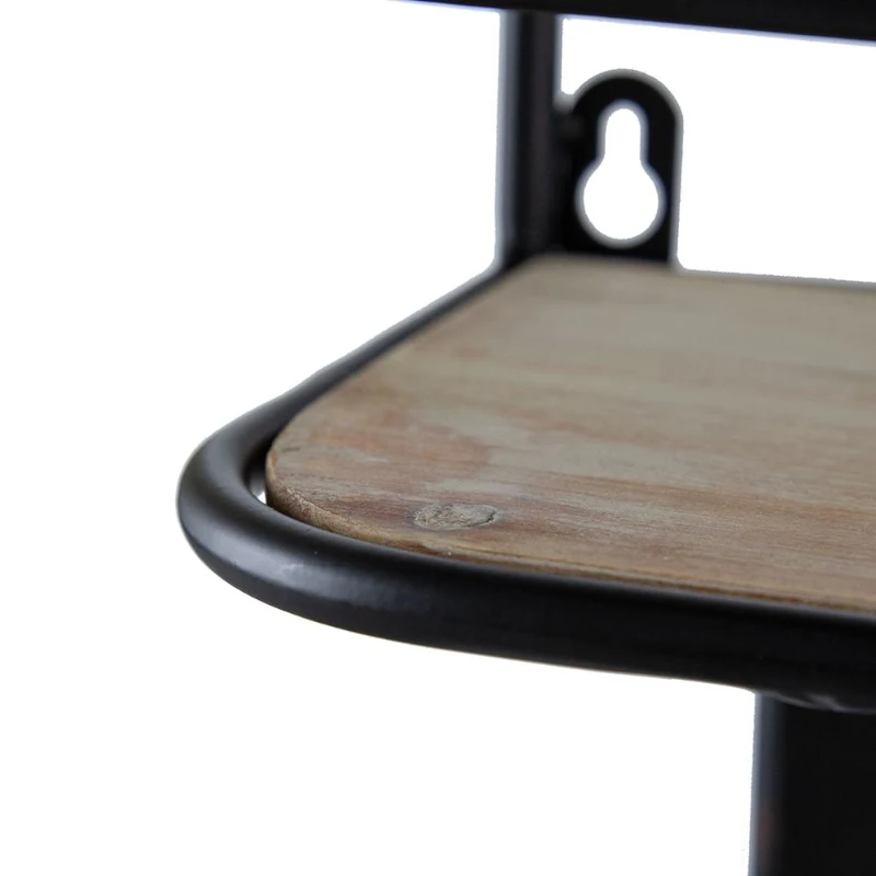 Floating Coffee Bar Shelf with Coffee Pod Holder, Hooks, and Storage Shelf, 23" L x 5.5" W x 29" H, Black