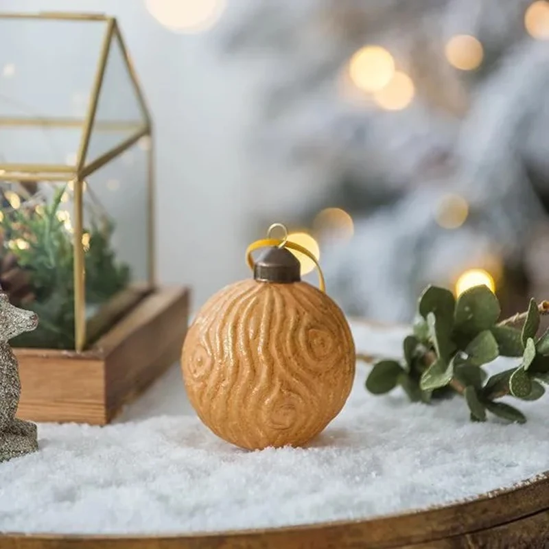 Set of 12 Decorative Hanging Tree Ornaments for Holiday Party Decorations, Glass Christmas Ball Ornaments, D3", Gold