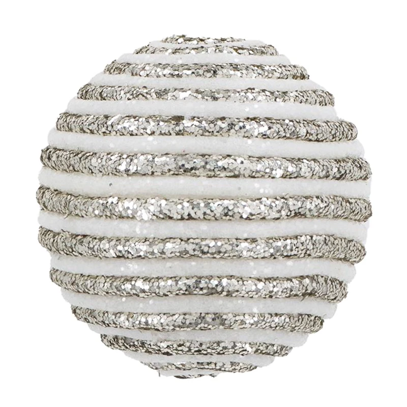 Set of 12 Plastic Decorative Hanging Balls for Holiday Party Decorations, Christmas Ball Ornaments, D4", Silver