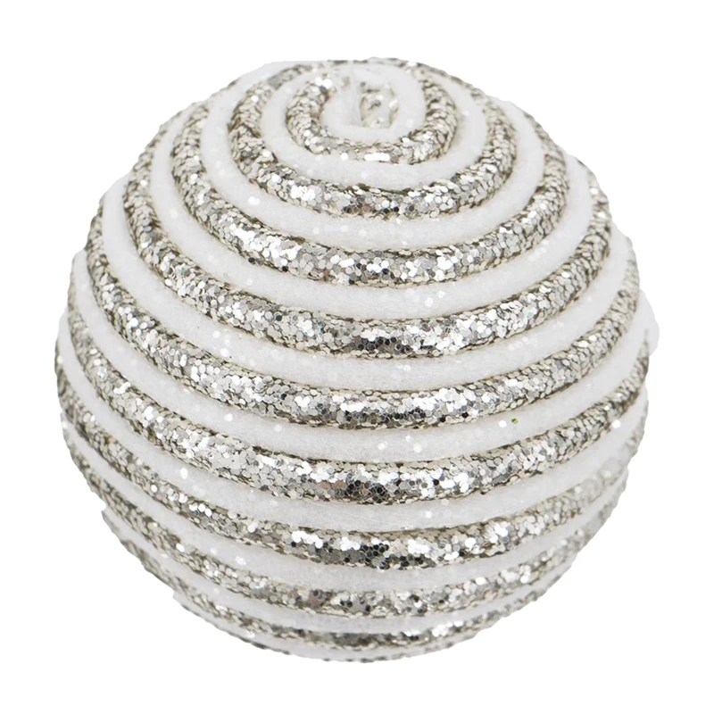 Set of 12 Plastic Decorative Hanging Balls for Holiday Party Decorations, Christmas Ball Ornaments, D4", Silver