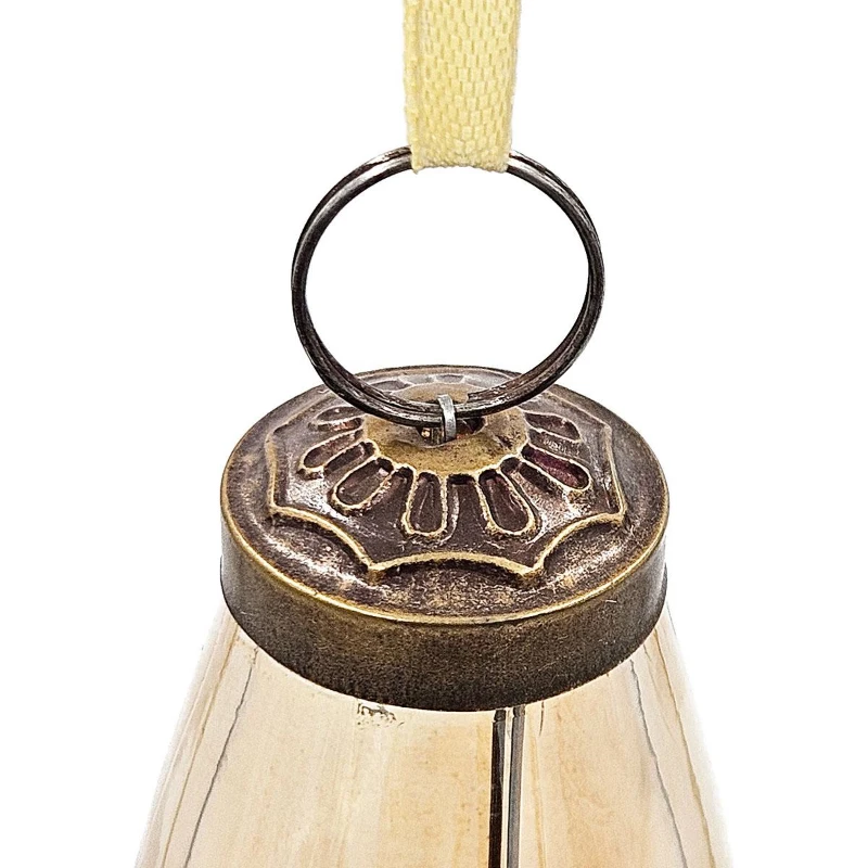 Set of 12 Glass Tear Drop Christmas Ornaments, Decorative Hanging Ball for Holiday Party Decorations, 2" L x 2" W x 4" H, Gold