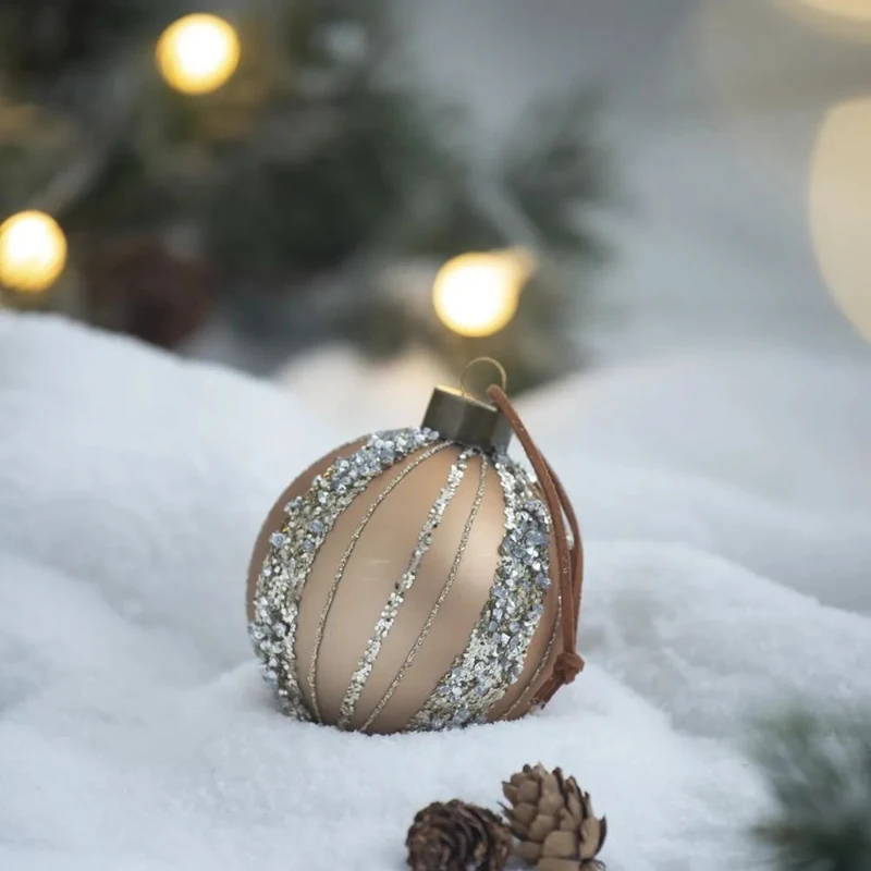 Set of 12 Glass Decorative Hanging Balls for Holiday Party Decorations, Christmas Ball Ornaments, D3", Gold