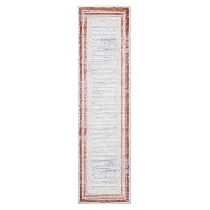 Naar 2x8 Stain-Resistant Area Rug with Cotton Backing, Medium Pile Height, Stylish Kid and Pet-Friendly Carpet, 96" L x 26" W x 0.35" H, Brown