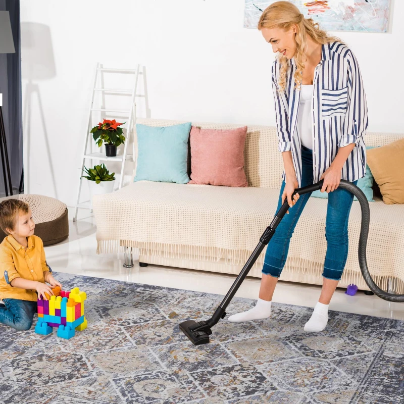 Naar 2x8 Stain-Resistant Rug Blancket with Non-Shedding Design and Cotton Backing, Kid and Pet-Friendly Carpet, 96" L x 26" W x 0.3" H, Multicolor