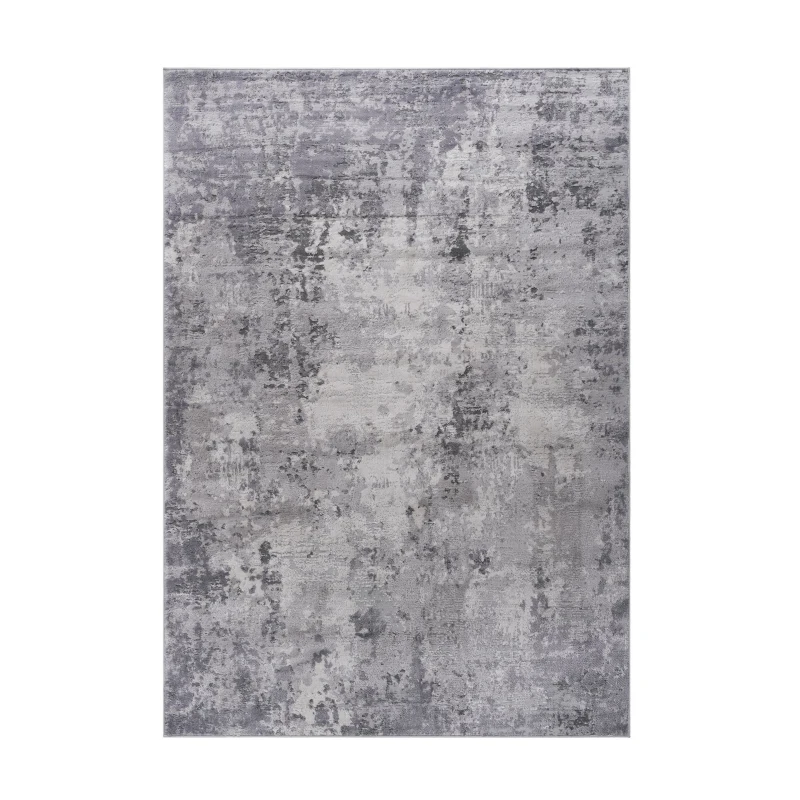 Naar 8x10 Stain-Resistant Area Rug with Non-Shedding Design and Cotton Backing, Kid and Pet-Friendly Carpet, 120" L x 93" W x 0.35" H, Gray