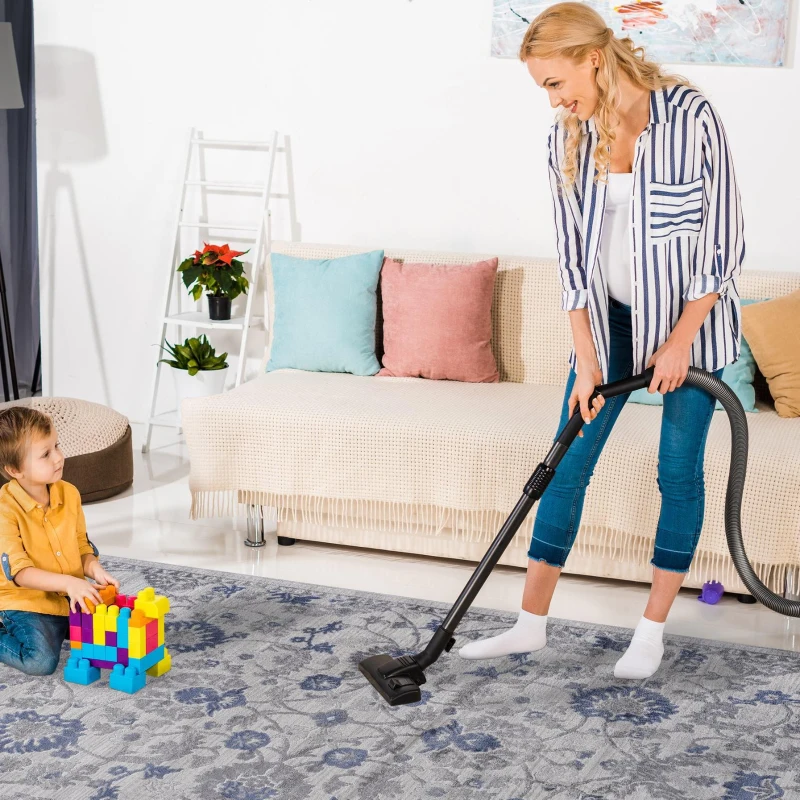 Naar 8x10 Stain-Resistant Area Rug with Cotton Backing, Medium Pile Height, Kid and Pet-Friendly Carpet, 120" L x 93" W x 0.35" H, Blue