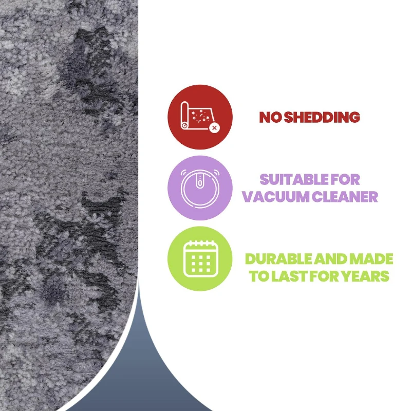 Naar 5x7 Stain-Resistant Rug with Non-Shedding Design and Cotton Backing, Stylish Kid and Pet-Friendly Carpet, 90" L x 63" W x 0.35" H, Gray