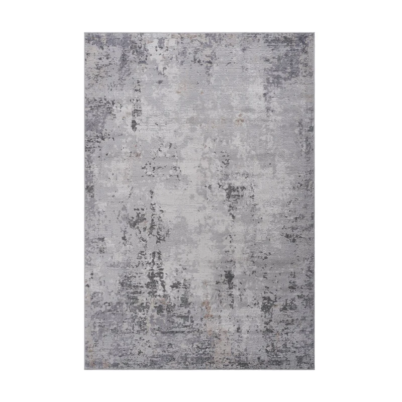 Naar 5x7 Abstract Stain-Resistant Area Rug with Non-Shedding Design, Kid and Pet-Friendly Carpet, 90" L x 63" W x 0.35" H, Ivory+Taupe